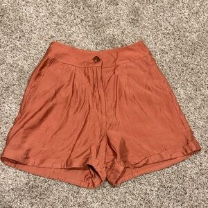 Lulu's High Waist Terracotta Shorts